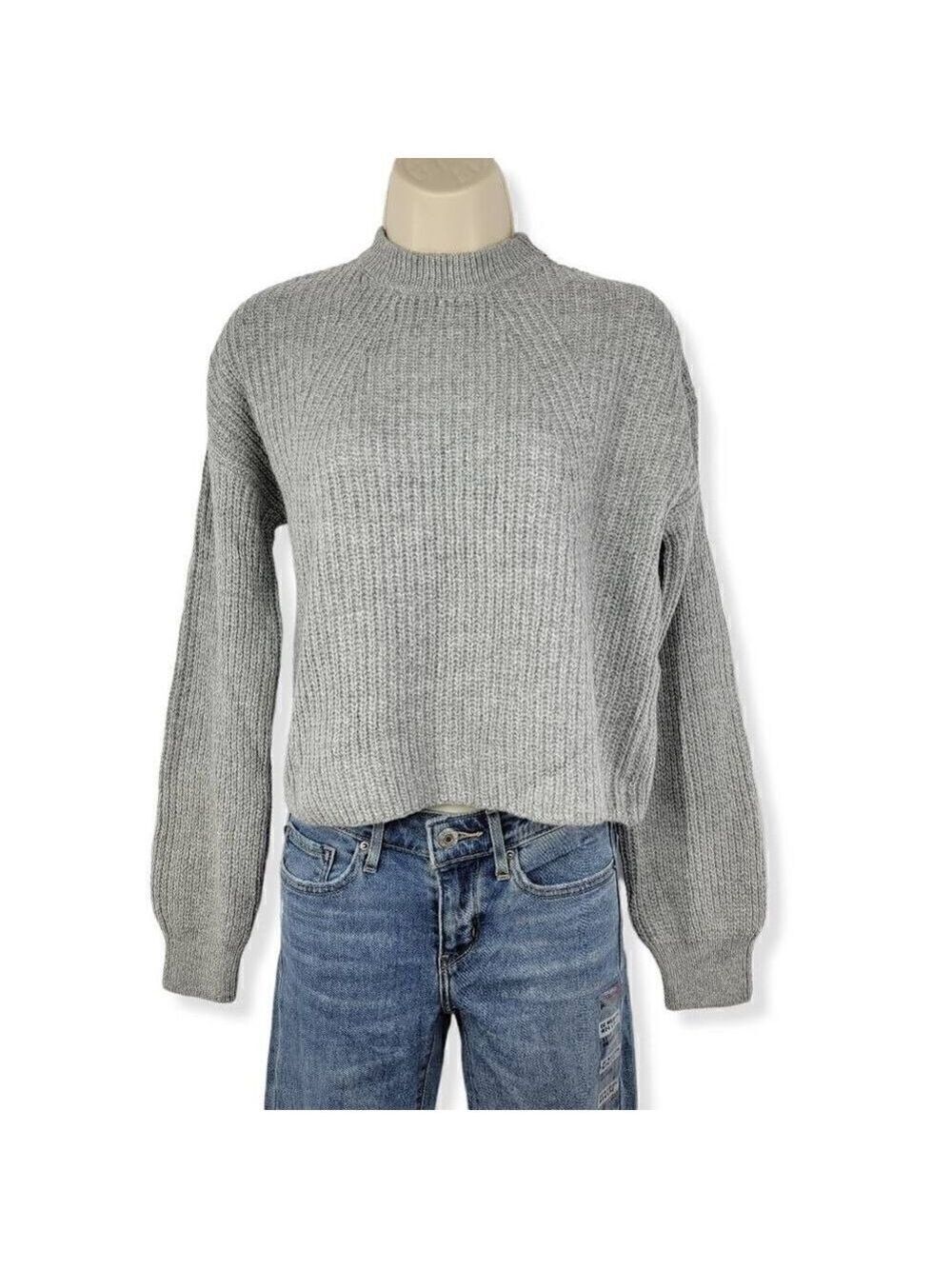 BP Gray Heather Mock Collar Sweater XXS